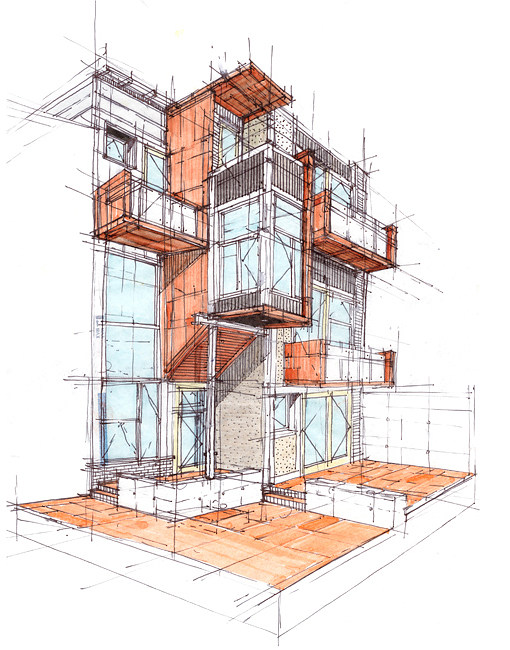 建筑方案設計中的手繪藝術 水彩馬克筆手繪效果圖與快題設計圖集探析
